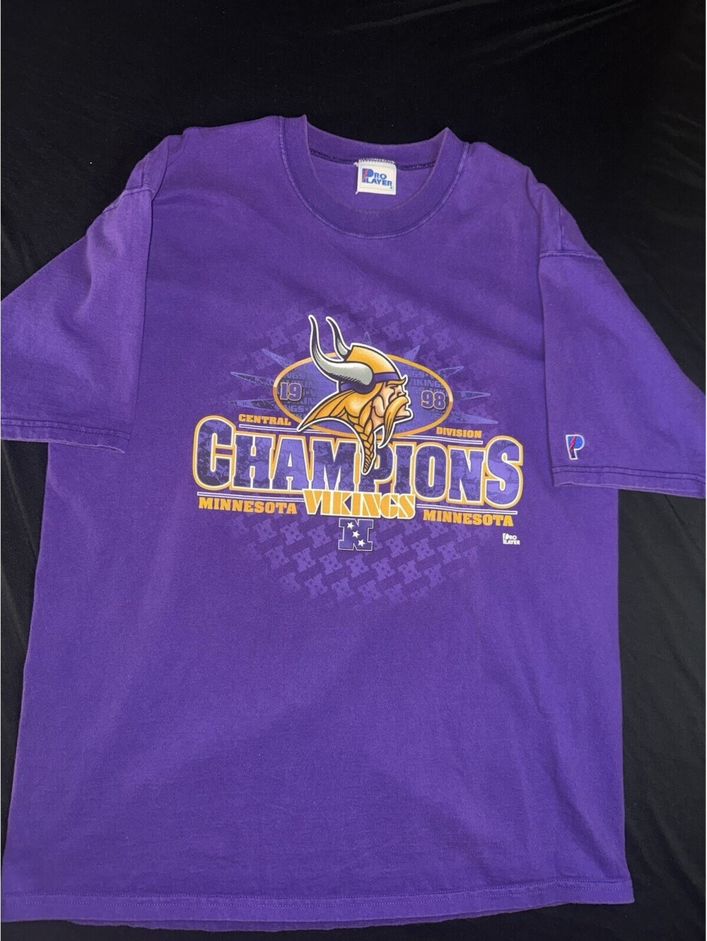 Vintage 90’s 1998 Minnesota Vikings Division Champion Shirt Size XL Pro Player